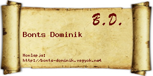 Bonts Dominik névjegykártya